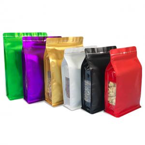 Best In Stock High Quality Edible Multicolor Reusable Flat Bottom Pouch Plastic Packaging Bag For Snack Cookie Nuts Mylar Bag wholesale