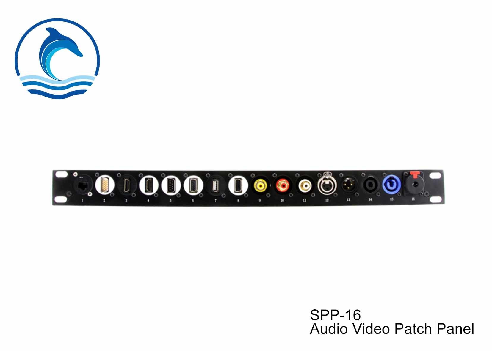 Best RJ45 19" 1U Audio Video Patch Panel For Video / Audio Industries SPP-16 wholesale