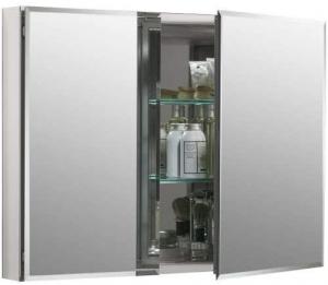 Best Double Door Aluminum Storage Cabinet  / Aluminium Vanity Cabinet Sleek Mirrored wholesale