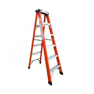 Best Herringbone Fiberglass Step Ladder Non Conductive Insulation Adjustable Height wholesale