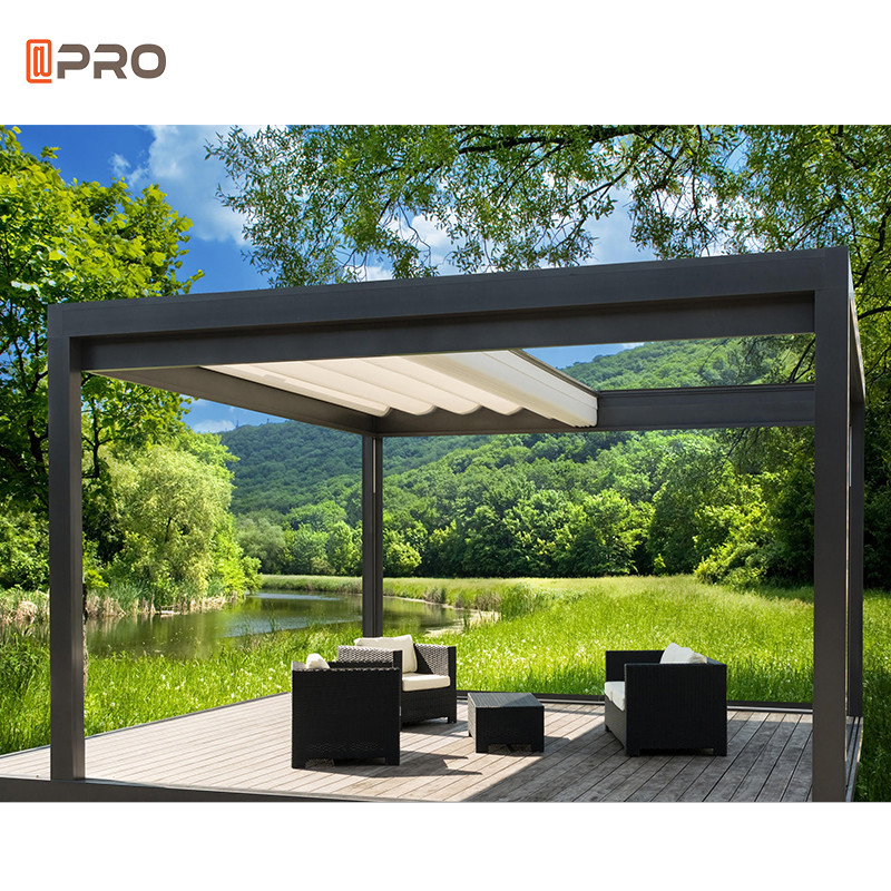 Best Large Retractable Customized Sunshade Pergola Commercial Outdoor Solar Roof Pergola wholesale
