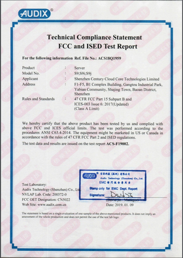 Shenzhen Apexto Technology Co., Ltd Certifications