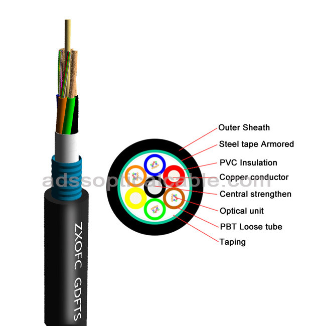 Best GDTS Hybrid Fiber Optic Cable Ultraviolet Prevention With Steel Tape wholesale
