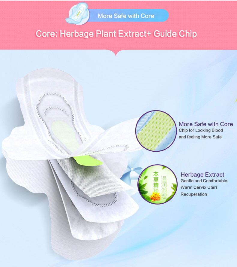 Best Super Soft Surface Medicine Sanitary Napkins , 290mm Antibacterial Ladies Sanitary Pads wholesale