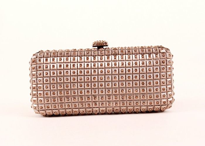 Best Pink Colored Glitter Clutch Purse , Box Shaped Metal Sequin Sparkly Evening Bags wholesale