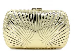 Best Gold Color Ladies Bridal Metallic Clutch Bag Shell Shaped For Evening Parties wholesale