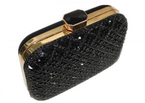 Best Handmade Crystal Mesh Evening Bags Golden Frame And Acrylic Closure wholesale