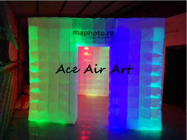 China portable exhibition display inflatable photo booth enclosure/inflatable photo studio with led for sale on sale