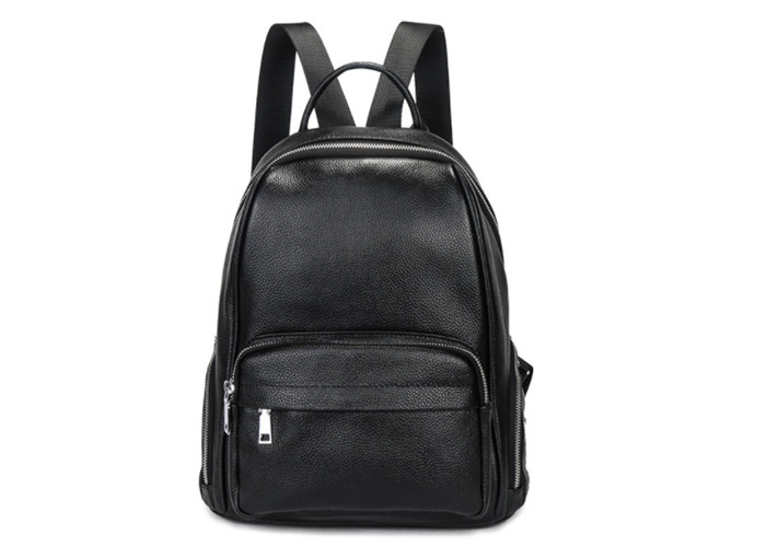 Best Real Leather Laptop Backpack , Hiking Briefcase Black Backpack Purse For Women wholesale
