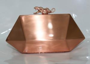 Best Irregular Shape Rose Gold Clutch Bag , Sparkly Silver Clutch Bag With Leopard Clasp wholesale