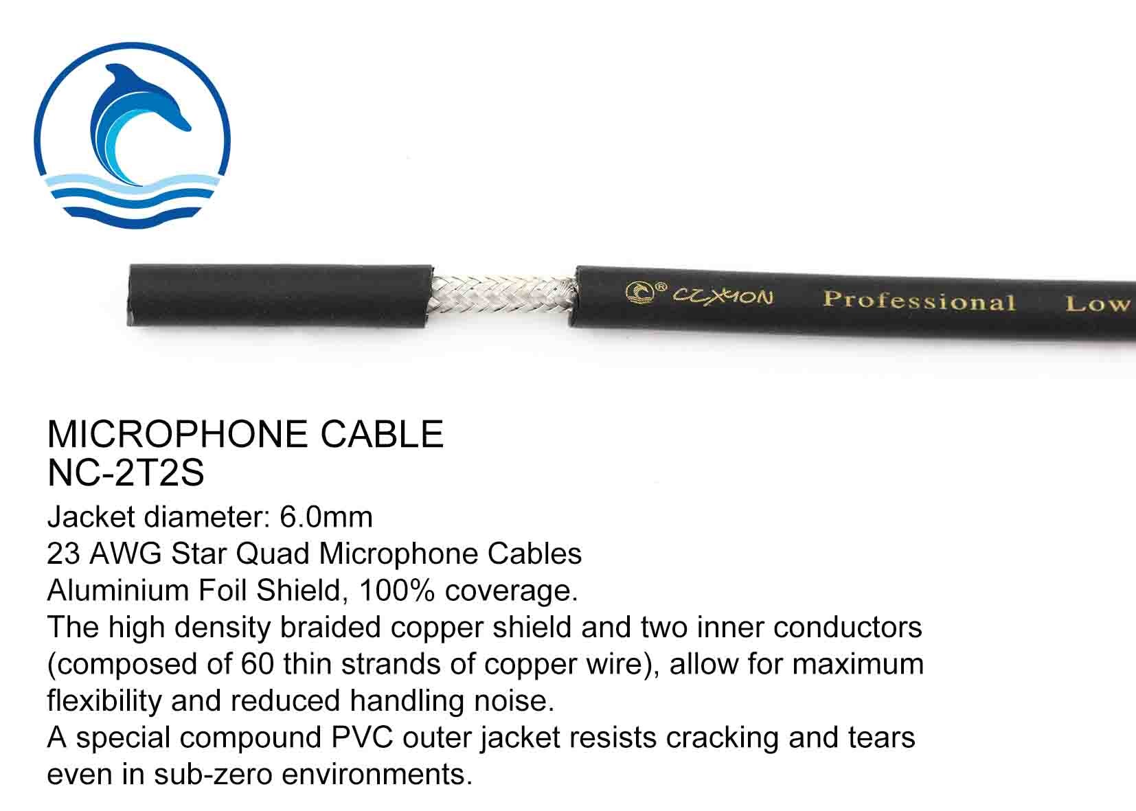 Best Copper Material Braided Shielded Audio Cable NC-2T2S Two Conductor Shielded Cables wholesale