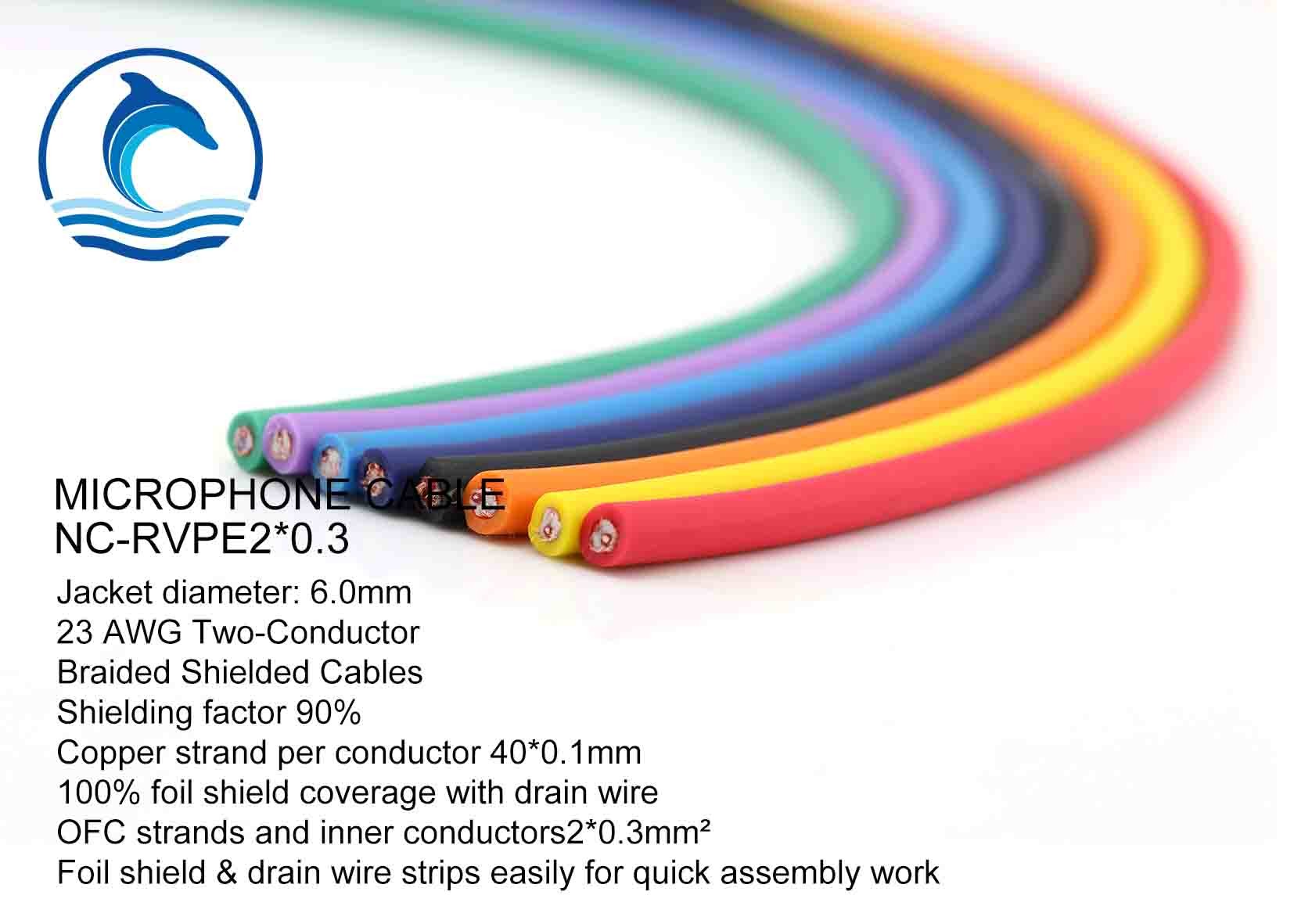 Best NC-RVPE2*0.3 Audio Video Cable Copper Spiral Shielding Balanced Microphone Cable wholesale