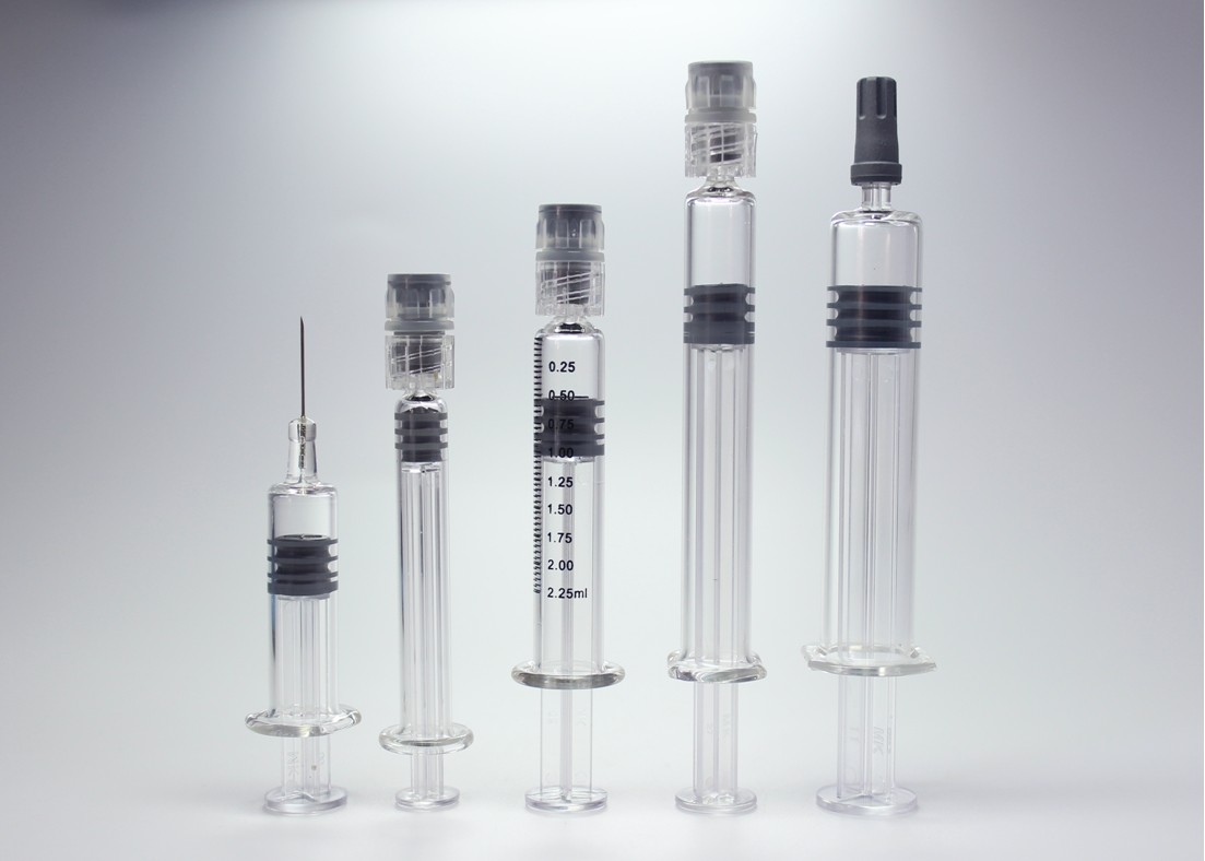 Cheap 1-5ml Glass Prefilled Syringes Clear Color For Pharmaceutical And Cosmetic for sale