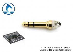 Best 6.35MM 1/4&quot; Gold Stereo Plug TRS Microphone Connectors Z-NP3X-B PVC Jacket wholesale