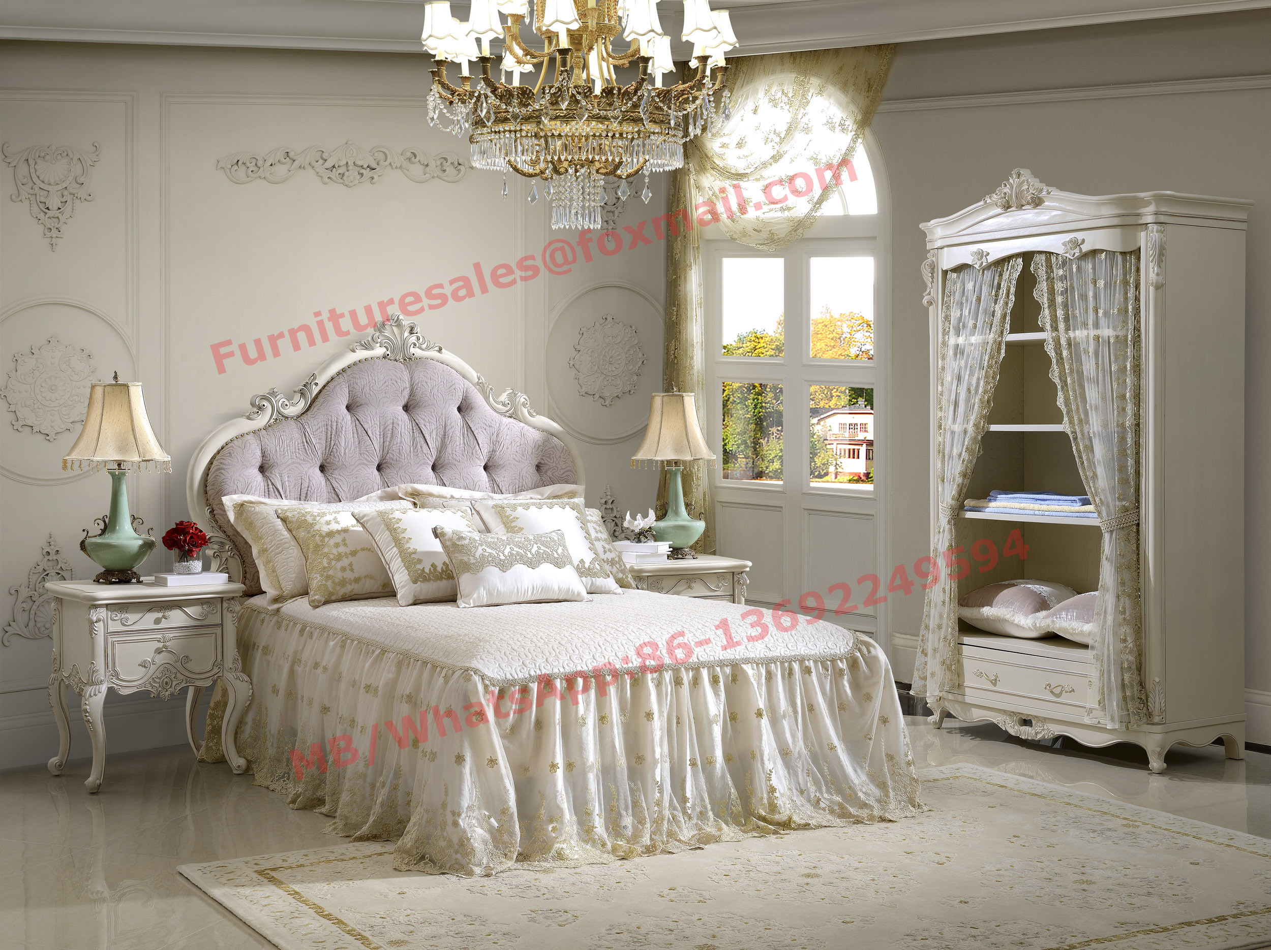 Best Exquisite Design and Workmanship for Lovely Girls Bedroom Furniture set in White Color wholesale