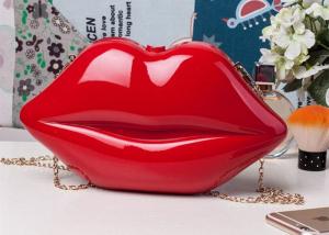 Best Trendy Stylish Adorable Makeup Acrylic Clutch Bag Lip Shaped As Cosmetic Bag wholesale