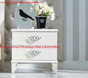Best Ivory Classic Bed side table with wooden drawers for Nightstand design used by Hotel and Villa Furniture wholesale