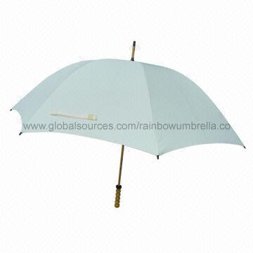 China Storm Proof Wooden Golf Umbrella with Wooden Shaft/Handle, Hand Open on sale