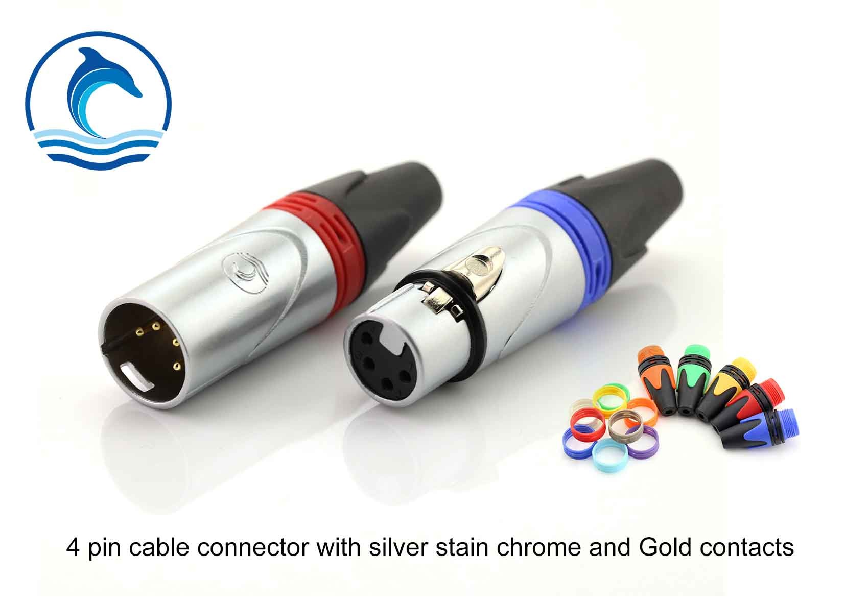 Best Silver Housing Gold Contacts Xlr Female Connector / CL-4FX Audio Video Cable Connectors wholesale