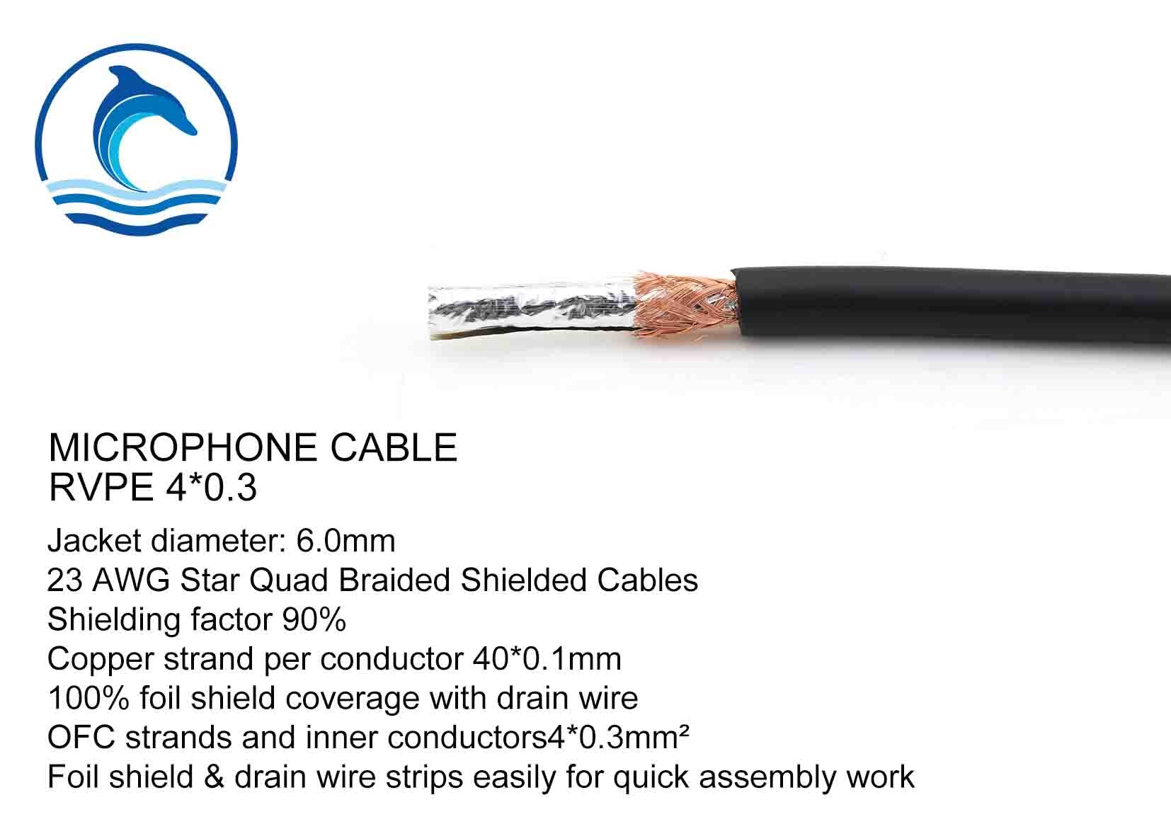 Best Braided Shielded Microphone Audio Video Cable RVPE4*0.3 Star Quad 12 Months Warranty wholesale