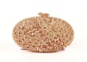 Best Oval Shape Luxury Stone Clutch Bag  Bridal Wedding With Rose Crystal wholesale