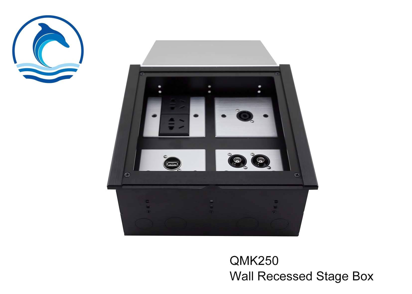 Best QMK250 Wall Recessed Stage Box Aluminum Alloy Box With Four Space 86 Panels wholesale