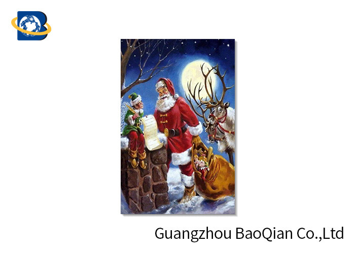 Best 3D Craft Lenticular Christmas Cards , Interactive Greeting Cards Regular Size wholesale