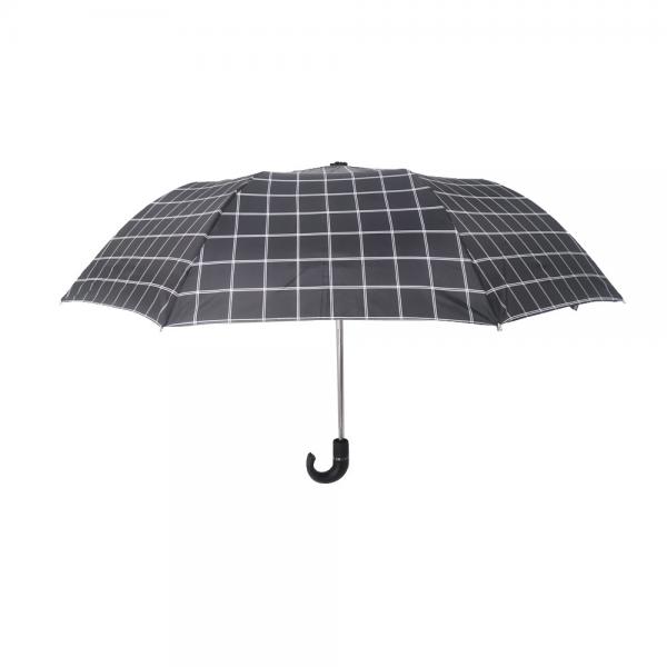 Cheap Strong 2 Folding Golf Umbrella Windproof Tartan Design With Crook PU Handle for sale