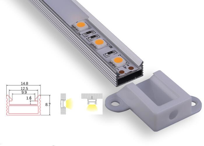 Best Opal Matte Led Aluminium Extrusion Profiles Indoor Lighting With End Caps Clips wholesale