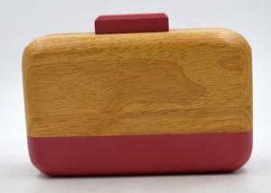 Best Handmade Acrylic Splic Wooden Box Clutch Pink Stripe And Closure For Women wholesale