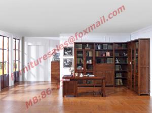 Best Solid Wooden with Glass Door Material Bookcase Set  for Living Room Furniture wholesale