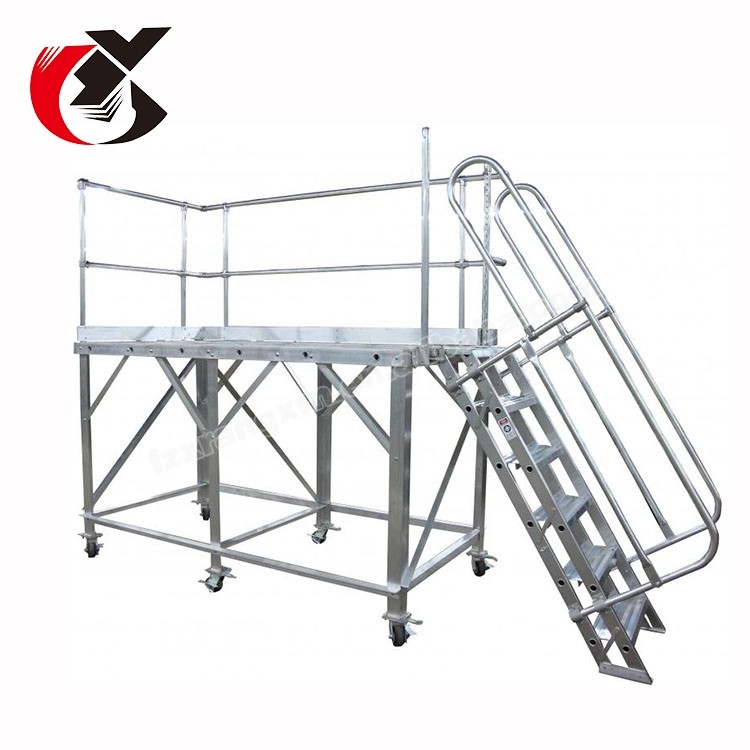 Best Silver Aluminum Aerial Work Platform , Folding Scaffold Platform 500KG wholesale