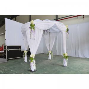 China weed pipe bag wedding decoration stage backdrop double round wedding tent pipe and drape fabric backdrop for wedding on sale