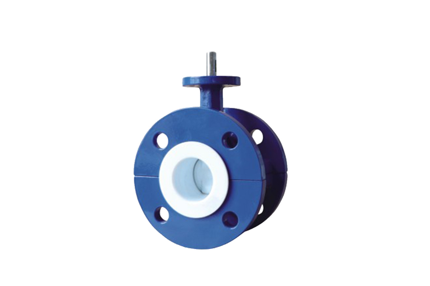 Best Blue Flanged PTFE Lined Butterfly Valve , Worm Gear Operated Butterfly Valve wholesale