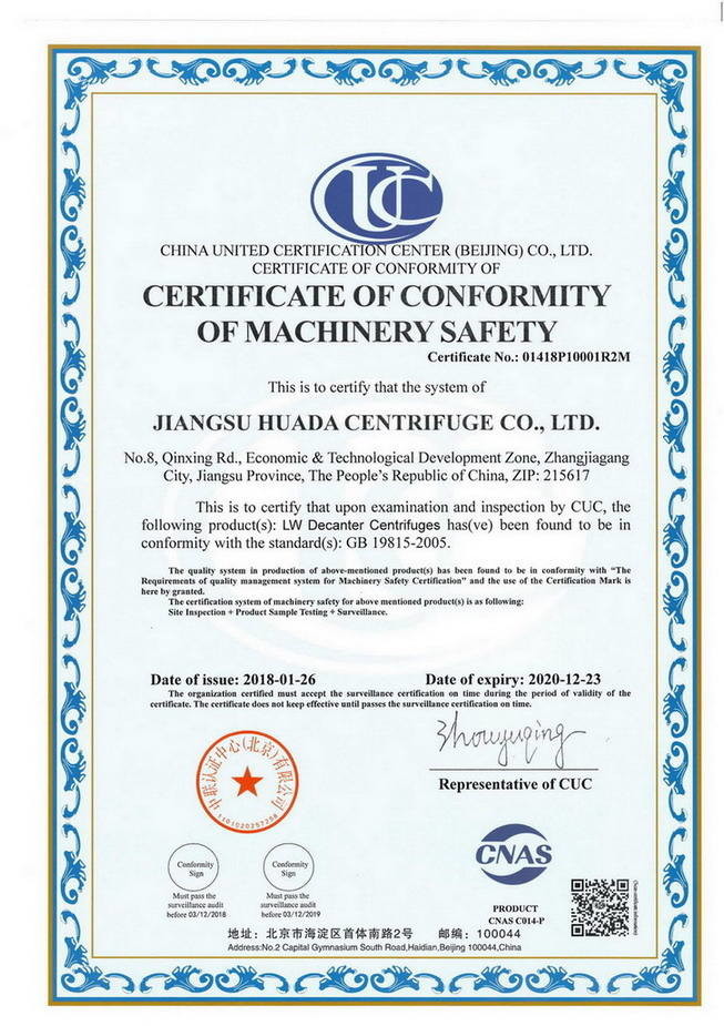zhangjiagang smart machinery co.,ltd Certifications
