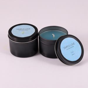 China OEM 2 Oz Recycled Matte Black Tin Can Candle For Bedroom on sale
