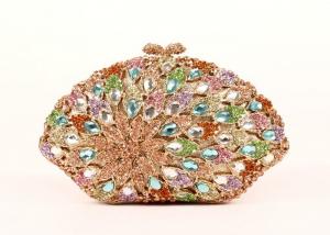 Best Full Crystal Glitter Clutch Bag , Bronze Clutch Bag For Dinner Party wholesale
