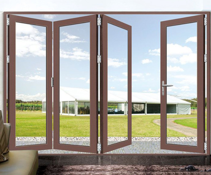 Best Vertical Anodized Aluminium Folding Door Double Glazed French Doors wholesale