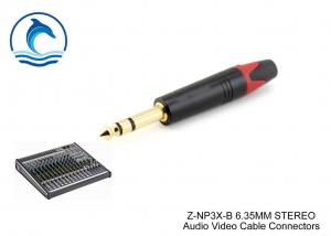 Best 6.35MM 1/4" Gold Stereo Plug TRS Microphone Connectors Z-NP3X-B PVC Jacket wholesale
