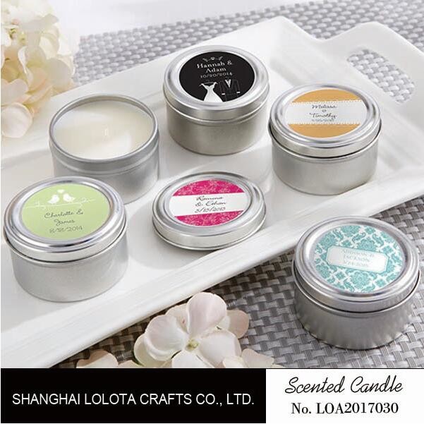 Chemical Free Scented Luxury Soy Candles , Personalised Tin Candles For Bathroom