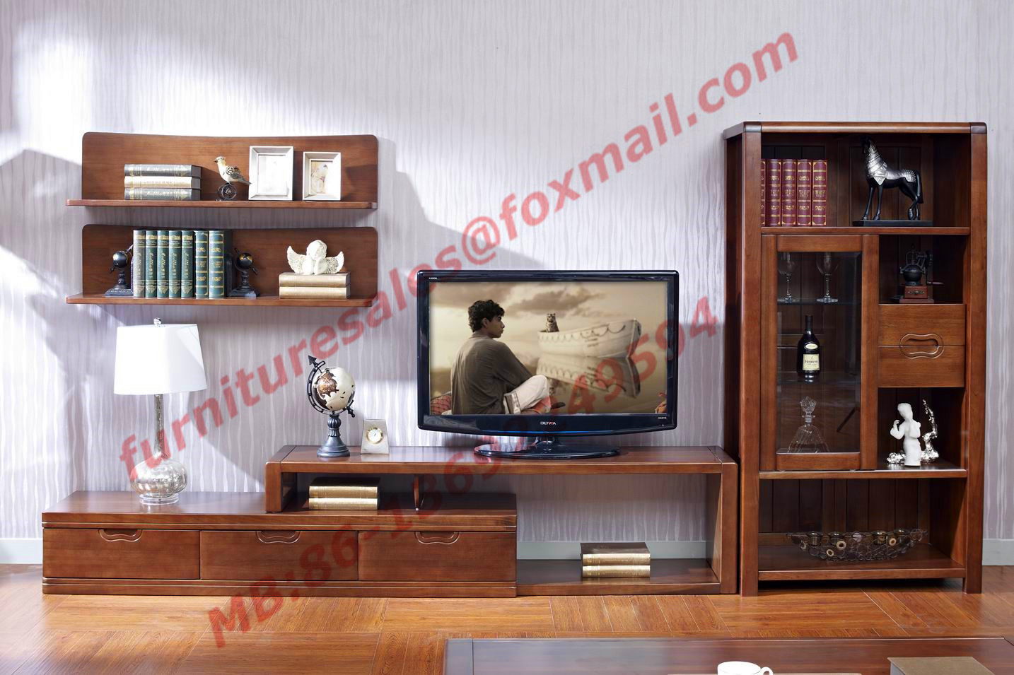 Best Classic Design Solid Wood Material TV Stand for Wall Unit in Living Room Furniture wholesale