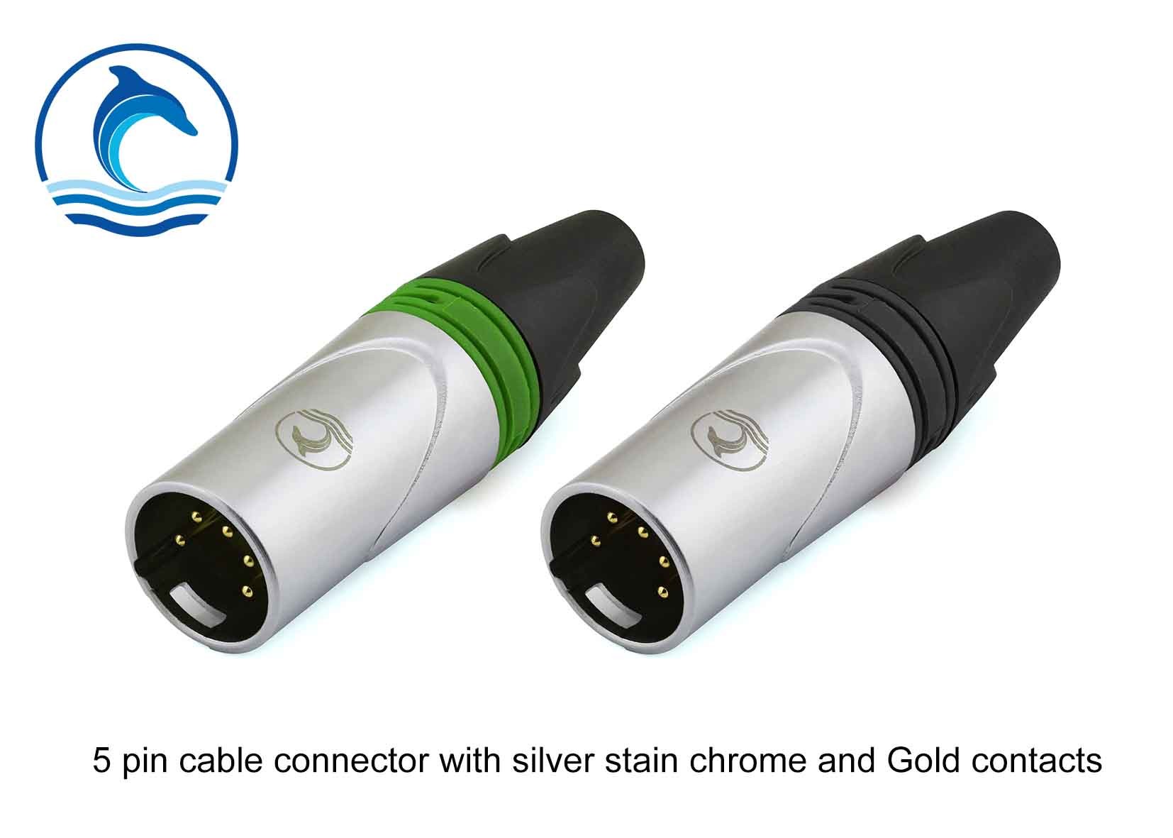 Best Audio Cable XLR Audio Connector 5 Hole CL-5MX Silver Housing Gold Contacts wholesale