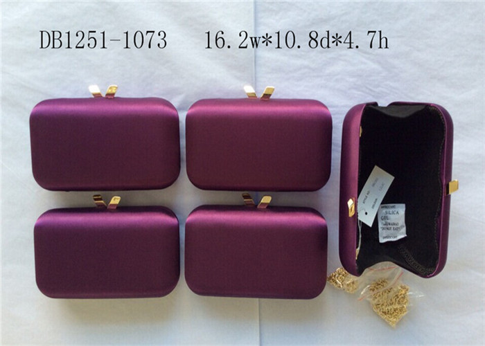 Best Customized Recyclable Womens Satin Clutch Bag Two Magnet Metal Hook wholesale