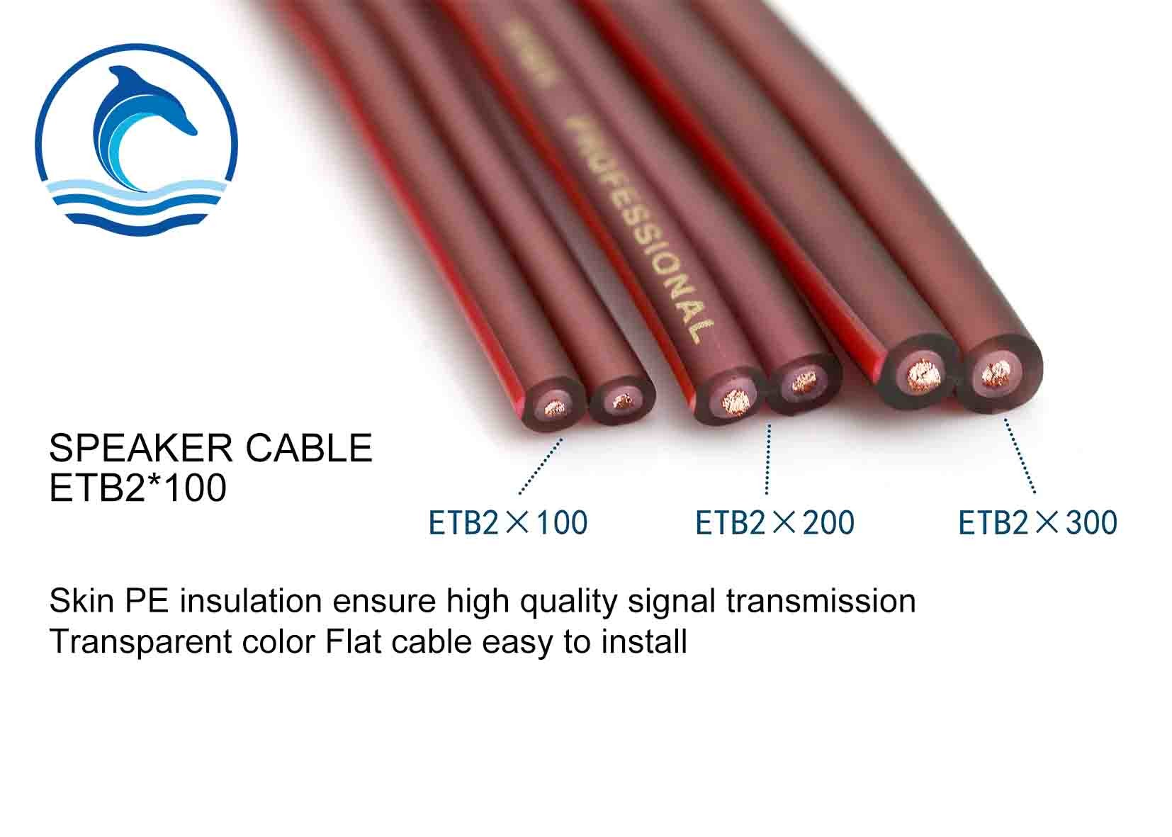 Best ETB Series Transparent Color Flat Speaker Cable Easy Installation Stereo Connector Type wholesale