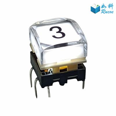 Cheap 12*12mm illuminated LED Broadcast Style Buttons for sale