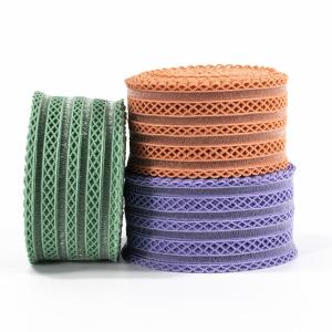Checkered fish silk knitted black and white mesh elastic band crochet nylon elastic belt for underwear