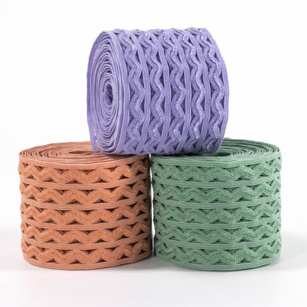 Cheap OEM custom water ripple pattern picot lace knitted elastic band for underwear bra for sale