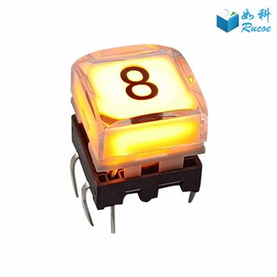 Cheap 12*12mm illuminated LED color broadcast style button for sale