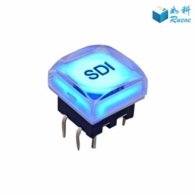 Cheap Concave Transparent Crystal illuminated Control Panel Button for sale
