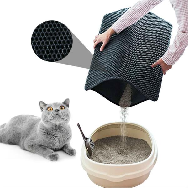 Cheap 75cm Black Hole Litter Mat EVA Double Layer Cat Litter Pad for sale